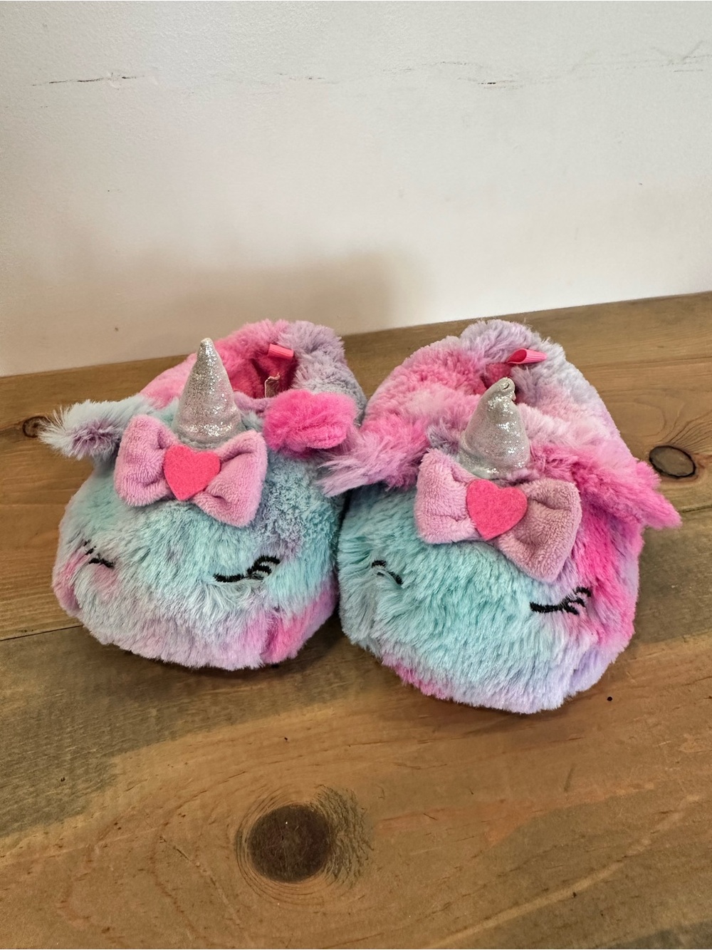 Carter's Plush Unicorn Slippers - Pink & Aqua Brand New